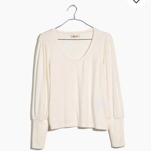 Madewell scoop neck puff sleeve top